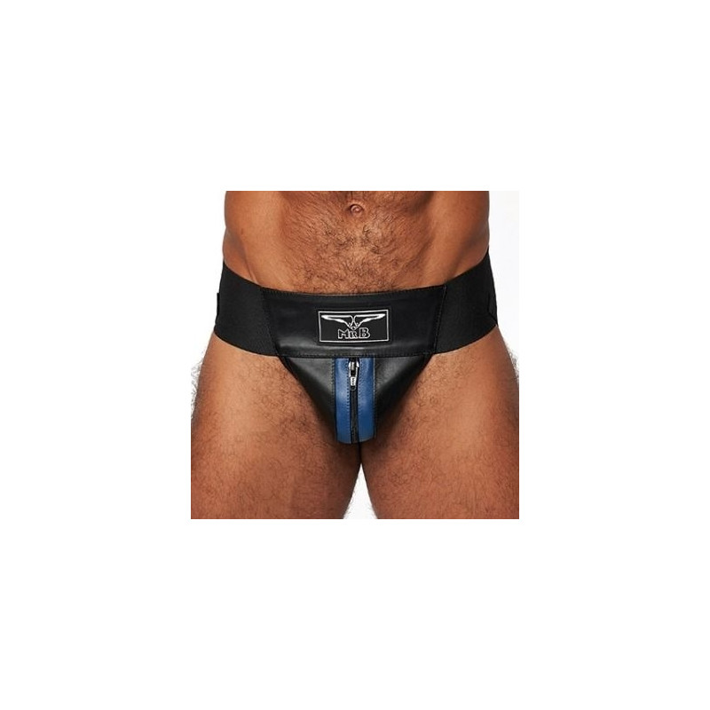 Mr B - Mister B Jockstrap en cuir Mister B Noir-Bleu